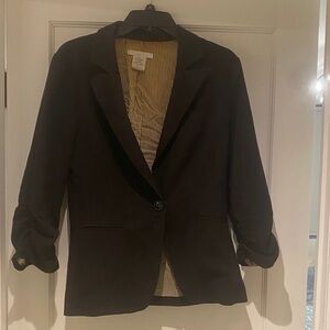 Charlotte Russe Black Blazer with Striped Lining